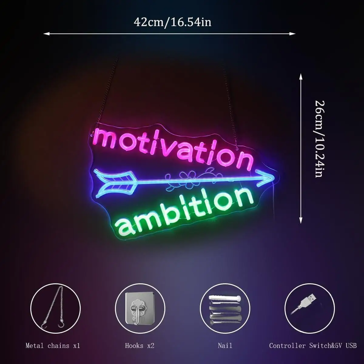 Neonljus Ambitiös Design Kontor/Gym - usage example