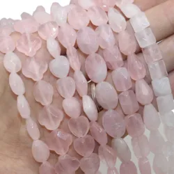 Natural Stone Rose Pink Quartz Crystal Drop Square Round Rondelle Spacer Loose Beads For Jewelry Making Diy Bracelets Necklace