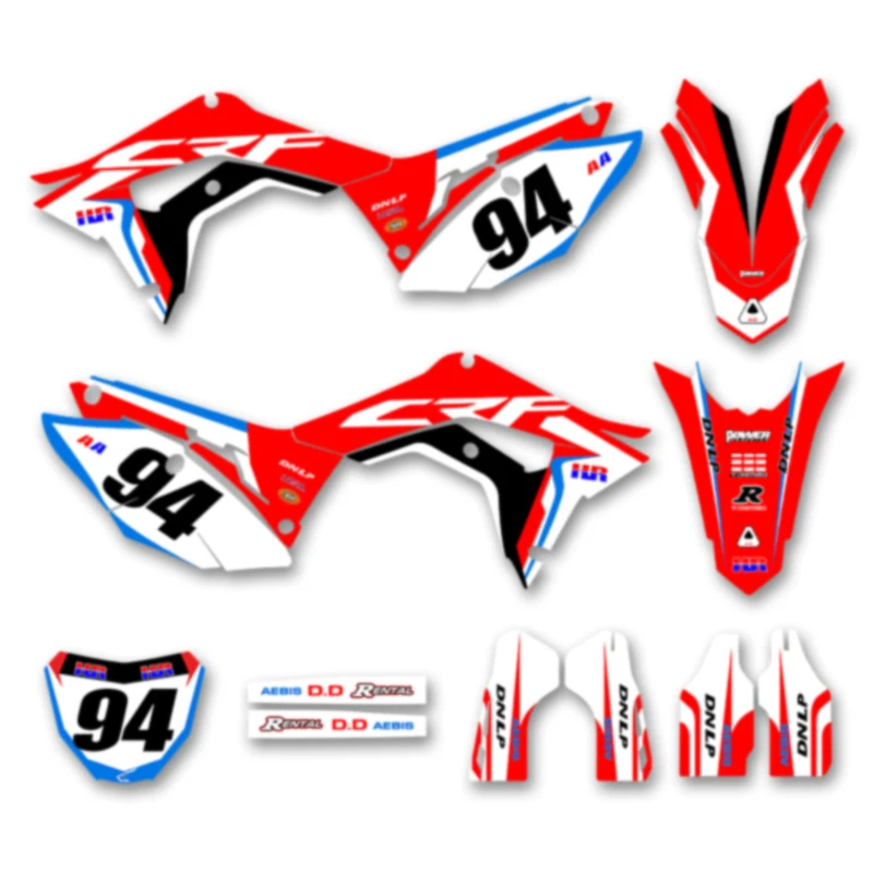 DSMTECH  TEAM GRAPHICS BACKGROUNDS DECALS STICKERS Kits For Honda 2018-2021 CRF250R 2017 2018 2019 2020 CRF450R 001