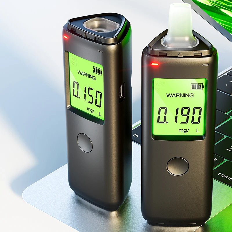 High-Precision Professional Alcohol Testing Device with LCD Display, CE and RoHS Certification. Accuracy of 0.01% BAC. Ketone Br