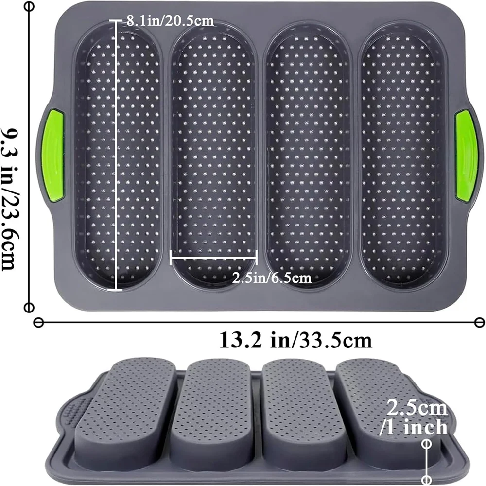 Non-Stick French Bread Baking,3-Wave Loaf Bake Tray for Subs,Hoagies,Hotdogs - Heat Baking Tools, Kitchen Accessories