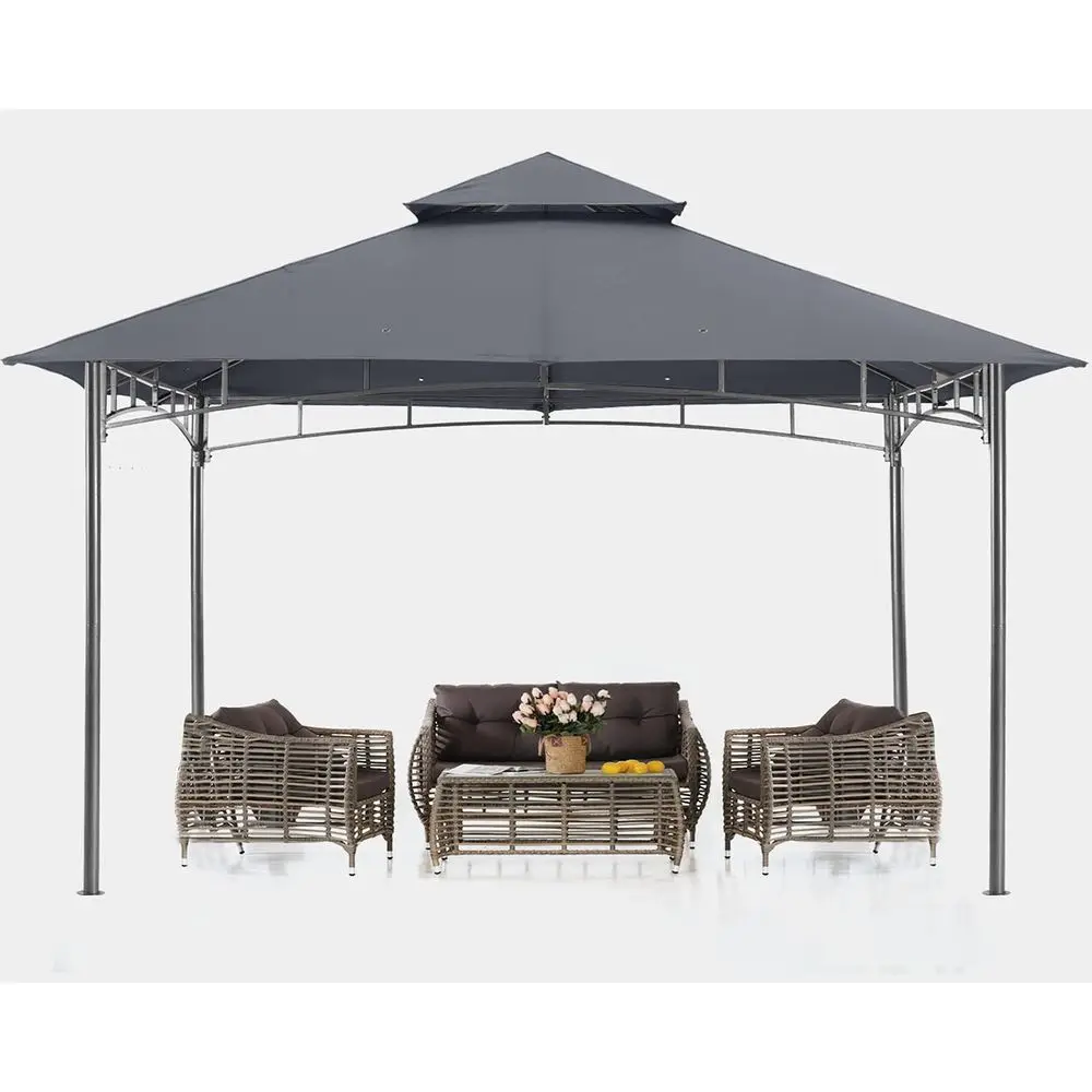 

Gazebos for Patios 10x10 Outdoor Steel Frame Gazebo for Lawn Backyard Garden Deck Dark Gray