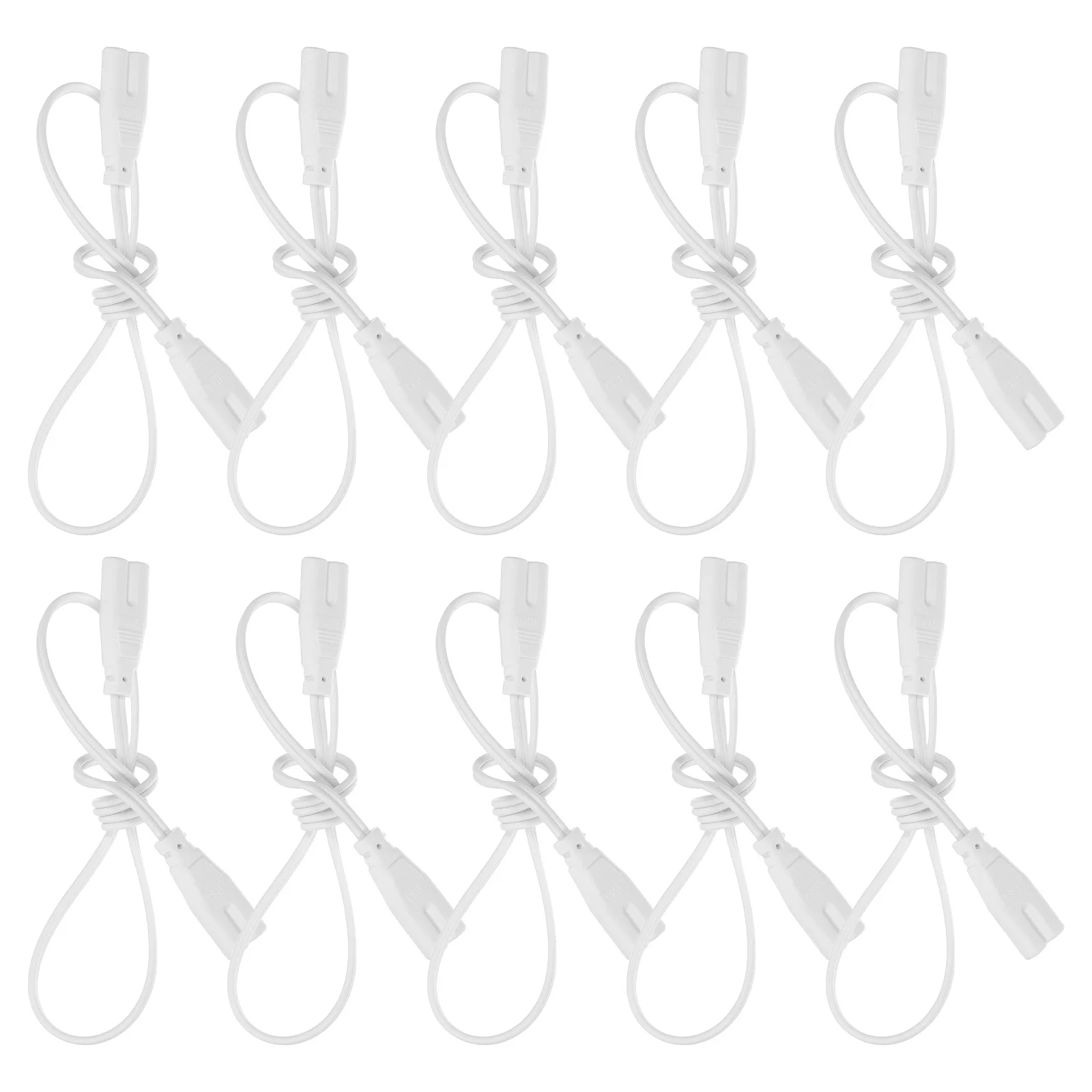 

10Pcs Lamp Power Cord 50Cm LED Light Connector Cord Replacement - Flat Plug Electrical Wire for Under Cabinet Lighting and