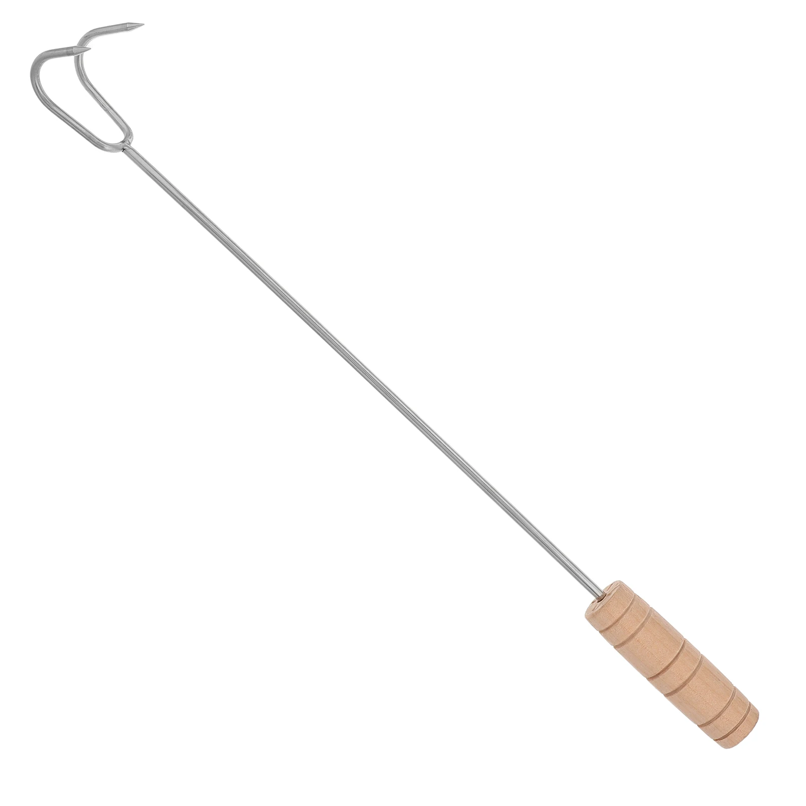 

Long Handle Double Hook BBQ Cooking Utensil Stainless Steel Meat Turner Food Flipper Outdoor Picnic Grilling Roasting Camp