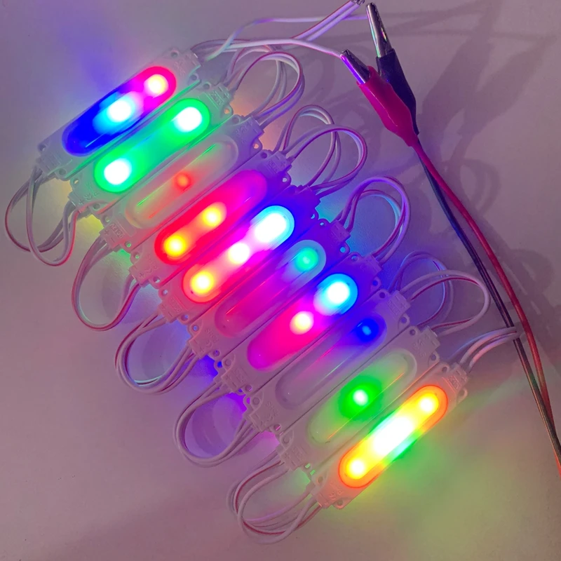 20 Buah Modul Led RGB 12V Modul Led Sorot Tahan Air IP65 Lampu COB Dapat Dilipat Lampu Latar Strip Lampu Latar Dekorasi Mobil Spanduk Toko