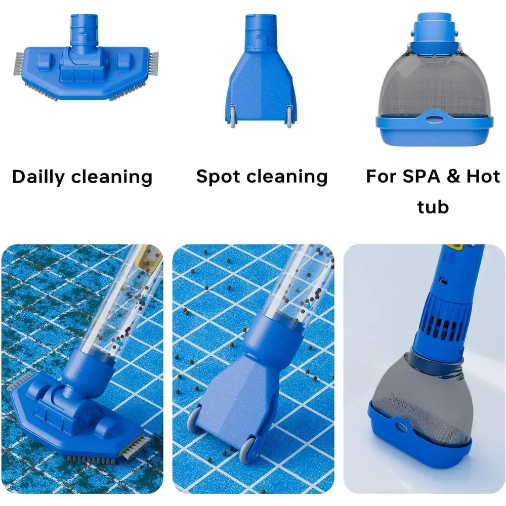 Rechargeable Cordless Pool Vacuum Cleaner with Powerful Suction for Above Ground Pools, Spas, Hot Tubs, and Ponds - 60 Minutes R