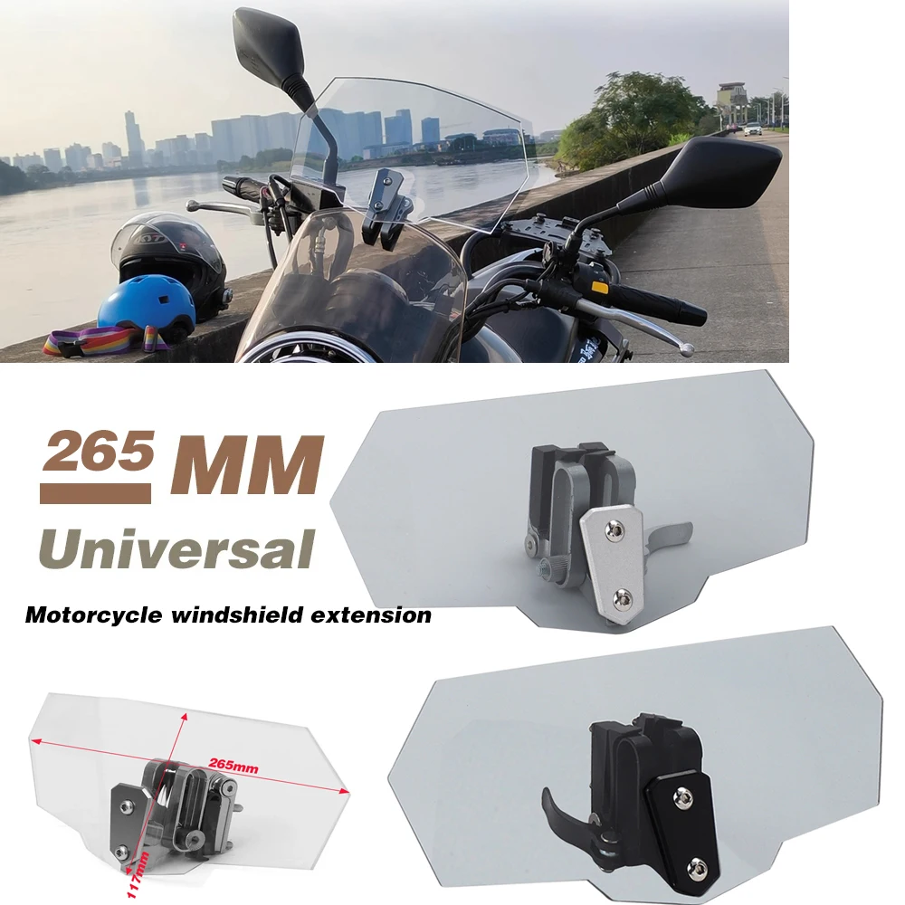 Universal Motorrad Windschutzscheibe Verlängerung Einstellbare Spoiler Clamp-On Windschutzscheibe Deflektor Für BMW KAWASAKI YAMAHA HONDA SUZUKI