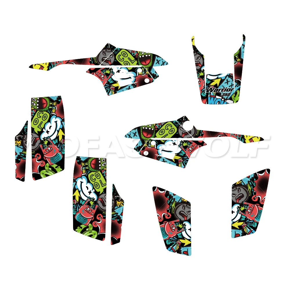 ATV مجموعة الرسم الكامل الشارات ملصقات خلفية صالح لياماها المحارب 350 YFM350X 1987- 2004 2000 2001 2002 2003 #5