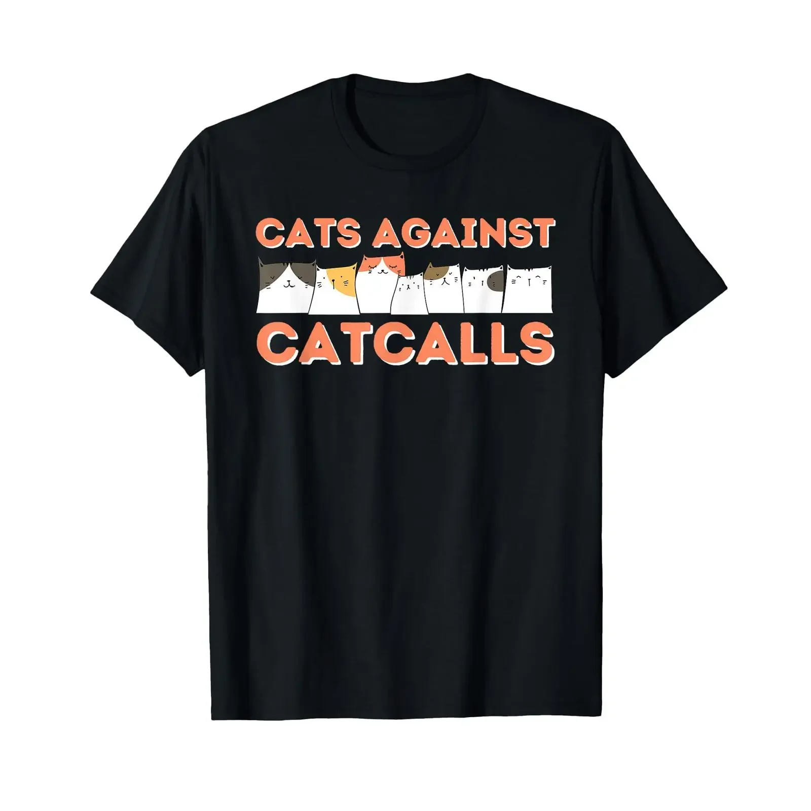 Cats Against Catcall Feminist Empowered Women's Feminism T Shirt vintage Washed Top For Everyday Wear Breathable fashion