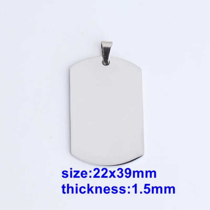 20Pcs/Lot 304 Stainless Steel Military Army Stamping Blanks Dog Tags Necklace Pendant Jewelry Wholesale