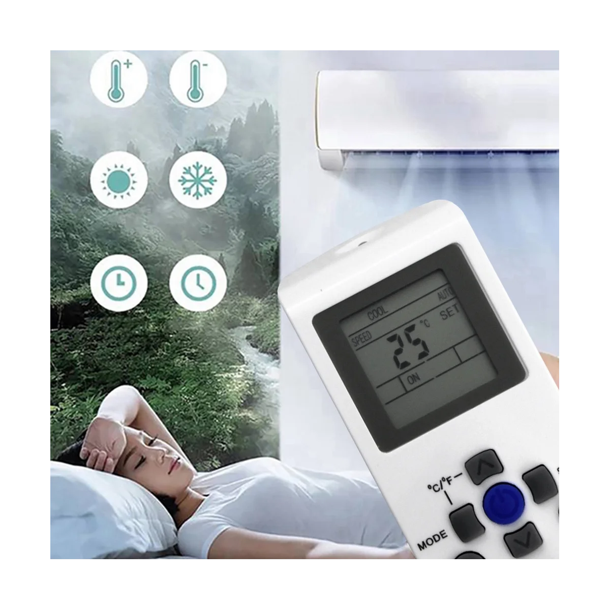 A57G-YKR-P/001E YKR-P/002E AC Remote Control Replace for AUX Air Conditioner Sub YKR-P/001E YKR-P/002E