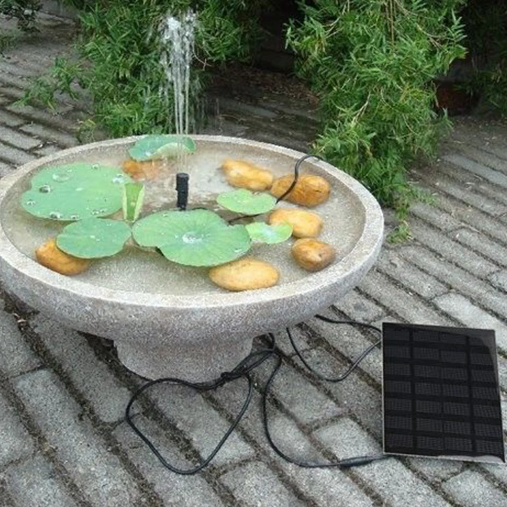 Bomba de Agua Solar de 1.2W y 200L/h con 6 Boquillas, Bomba Solar para Estanques, Bomba de Agua con Panel Solar para Baños de Pájaros, Estanques de Jardín y Peceras