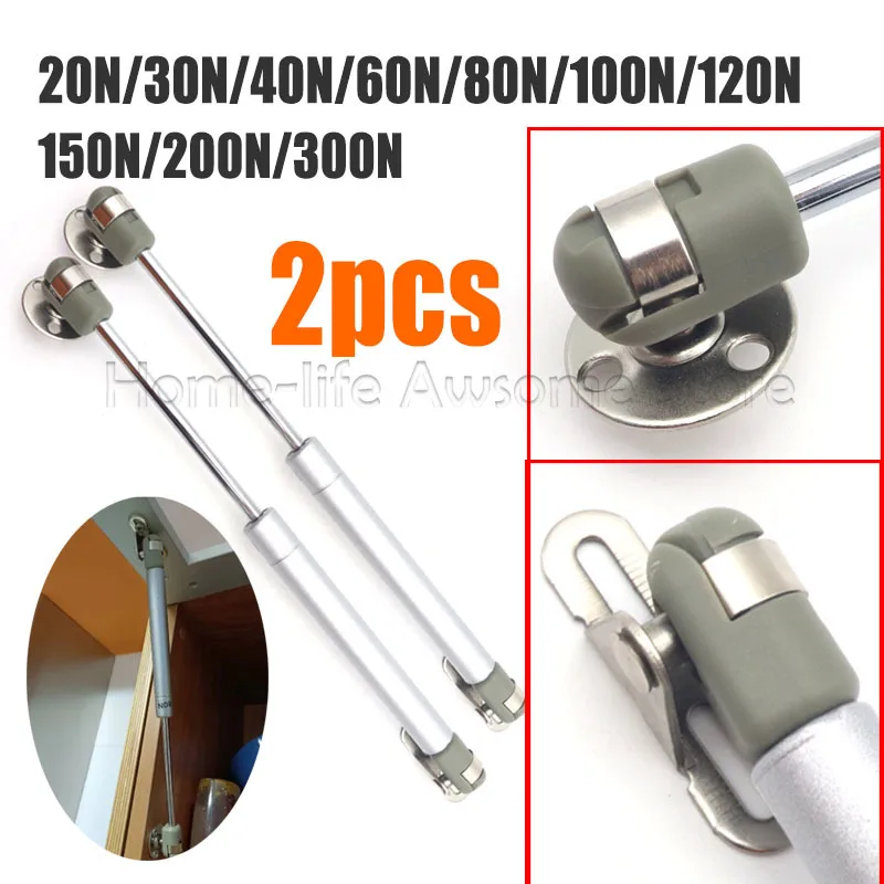 2PCS 20N/30N/40/60/80/100/120/150N Furniture Cabinet Door Stay Soft Close Hinge Hydraulic Gas Lift Strut Support Rod Pressure