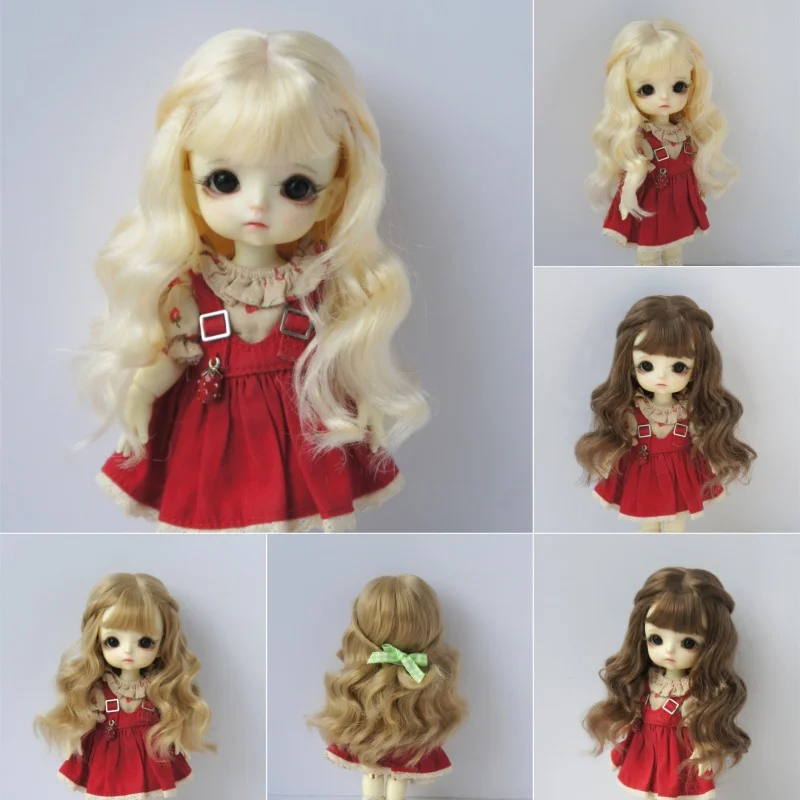 1/8 1/6 1/4 1/3 JD855 Lange Prinses Terug Gebonden Yaki Wave BJD pruik met top huid technics OB11 YOSD MSD SD DOD Blythe Haar