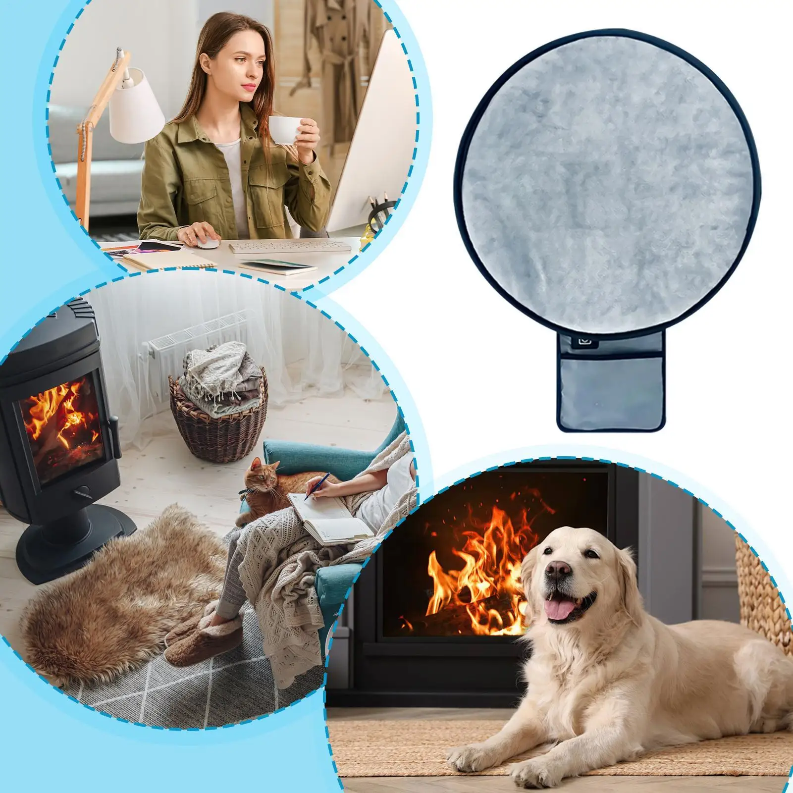 Heating Pad For Cats Warm Seat Cushion With 3 Temperature Settings Indoor Seat Warmer For Pet Women Men Drivers Office Parents