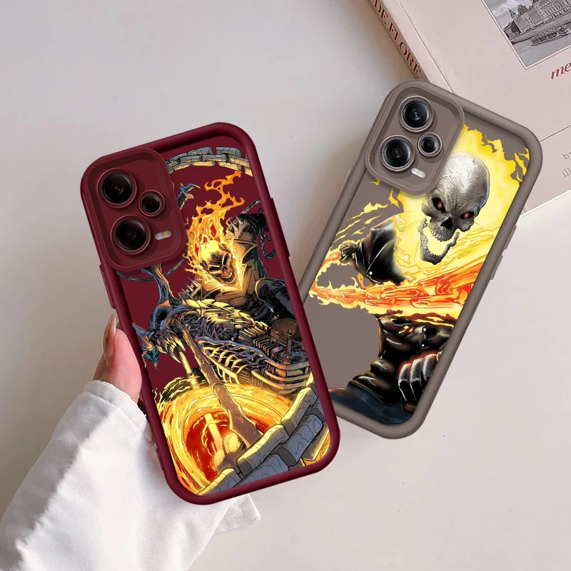 Ghost Rider Cool Art Eye Ladder For Xiaomi Redmi Note 13 12 12C 11 11S 10 10C 10A 9C 9A Pro 5G Soft Phone Case