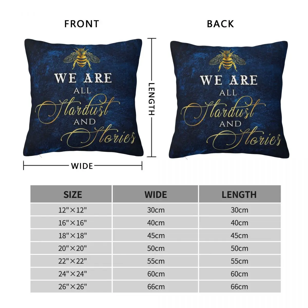 We Are All Stardust And Stories Pillowcase Polyester Linen Velvet Pattern Zip Decor Home Cushion Cover