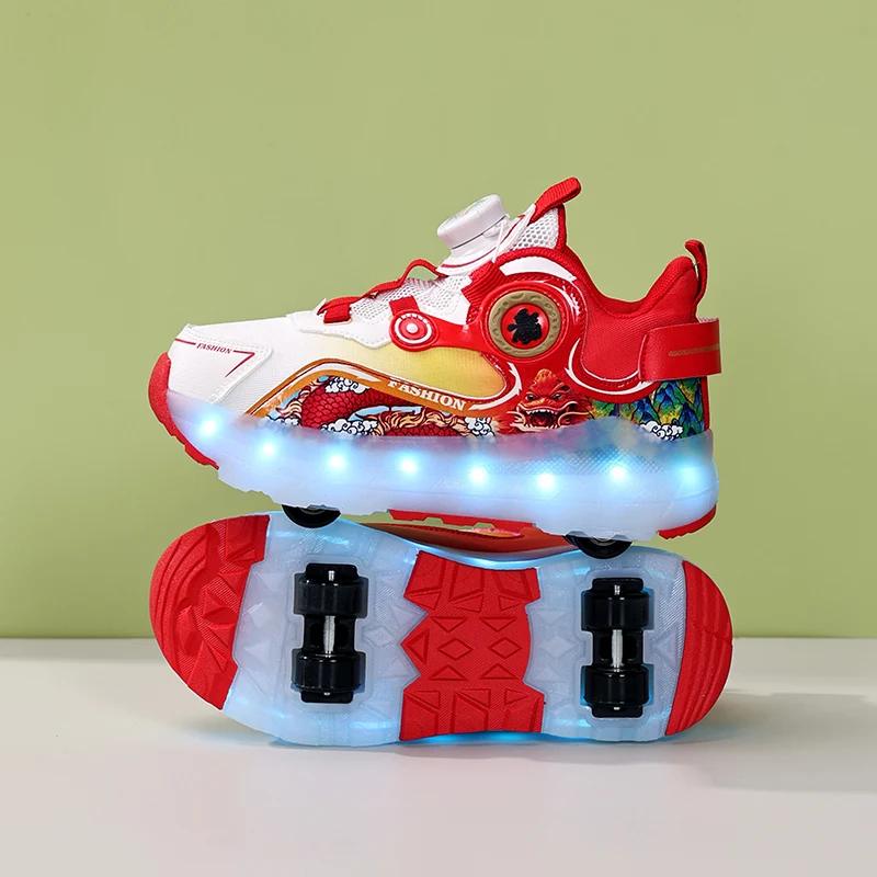 

New Warm Heelys: Winter Fall Invisible 4-Wheel Retractable Kids' Roller Shoes (Boys & Girls)