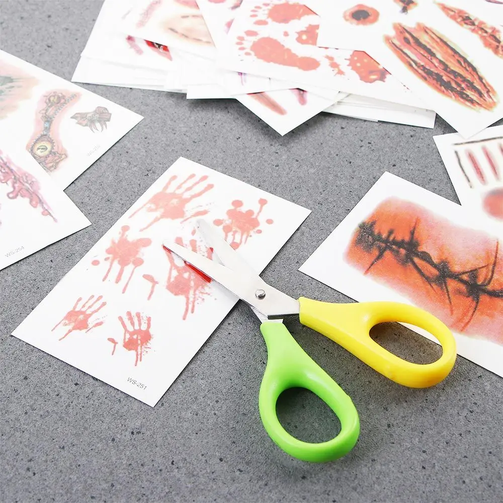 

30Pcs/Set Body Art Party Skin Decoration Horror Wound Fake Tattoo Horror Scar Halloween Tattoo Stickers Temporary Tattoos