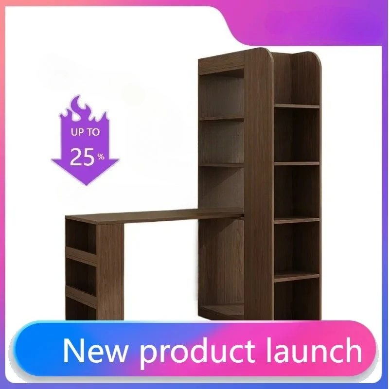 

retro style corner desk bookcase integrated double computer desk study room home study table bookcase combination