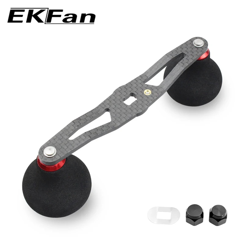 EKFan 115MM Carbon Fiber Fishing Reel Handle For Baitcasting Fishing Reel Rocker With EVA Knobs For DAI & SHI Tackle Accessory