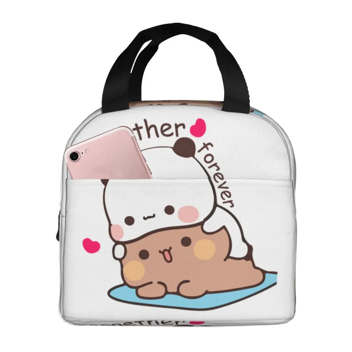 Panda Bear And Brownie BUBU DUDU Couple Thermal Insulated Lunch Bag Women Portable Lunch Tote Travel Multifunction Food Box