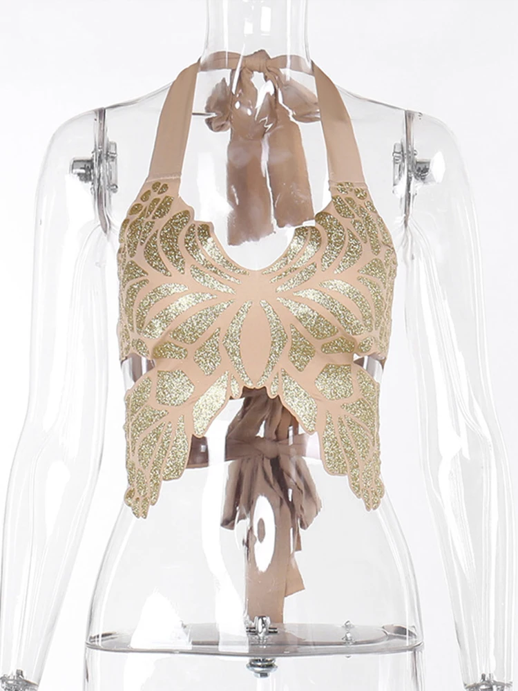 Aynaray 2025 femmes Sexy Camis été printemps solide à lacets licou culture débardeurs pour femmes femme