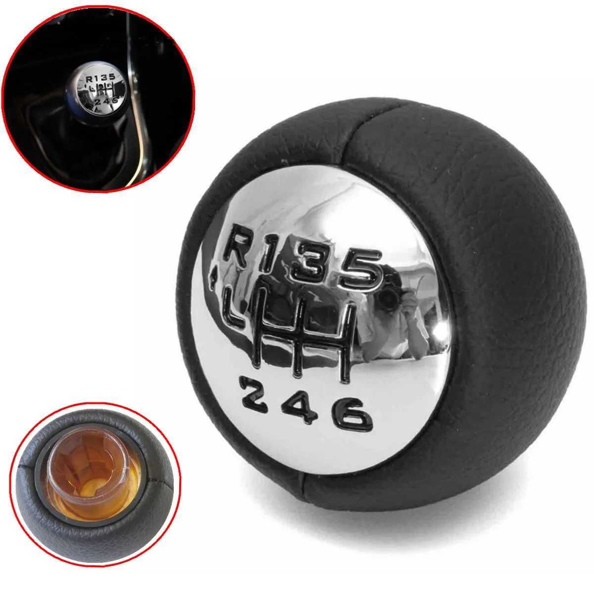 Car Gear Shift Knob Shifter Stick Head 6 Speed For Peugeot 307 308 3008 407 5008 807 PARTNER B9 TEPEE Citroen C3 C4 C8 Picasso