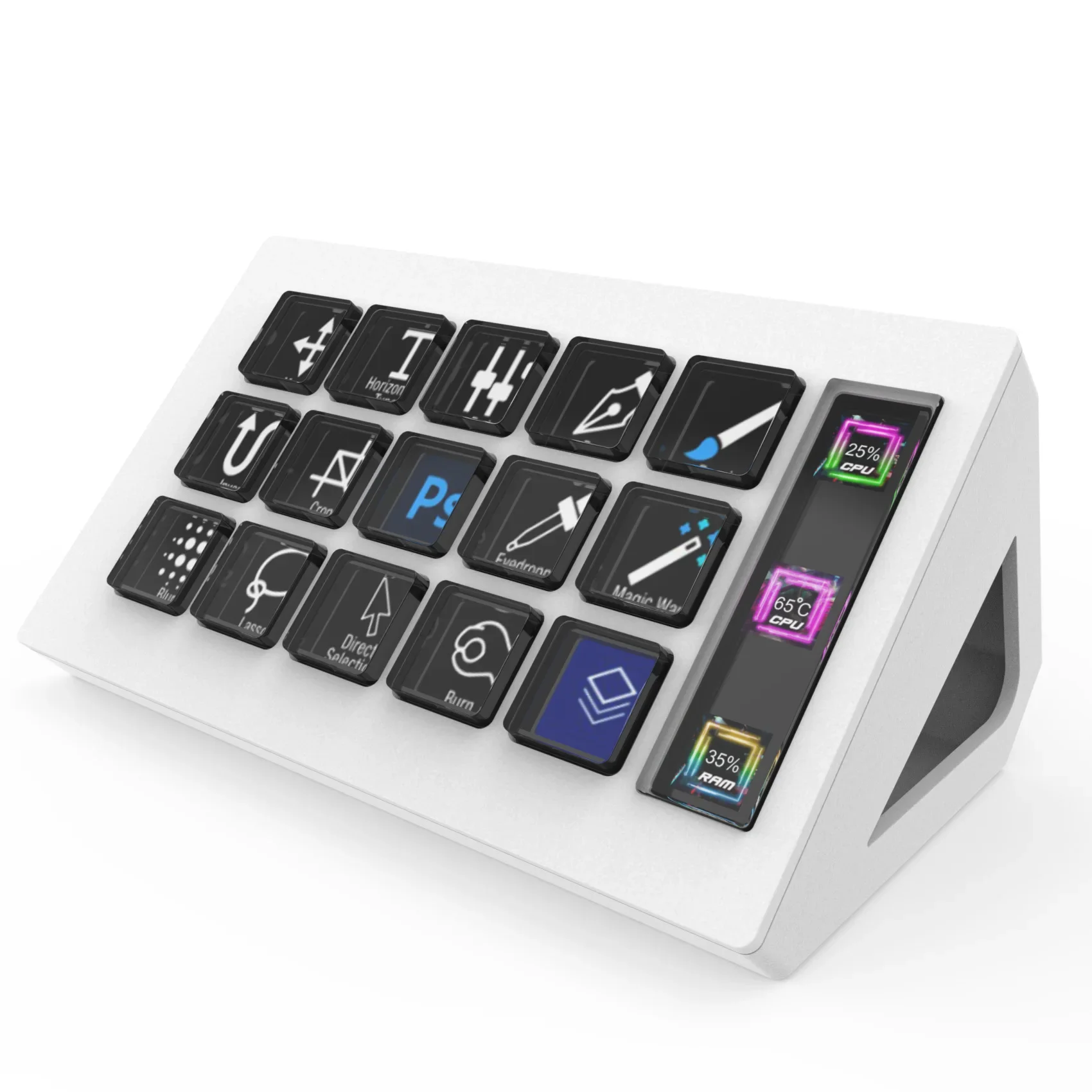 Mirabox293s StreamDeck Mini Visual Keyboard 15Keys Stream DeckLCDButtons Live Content Creation Controller Custom Buttons for Win