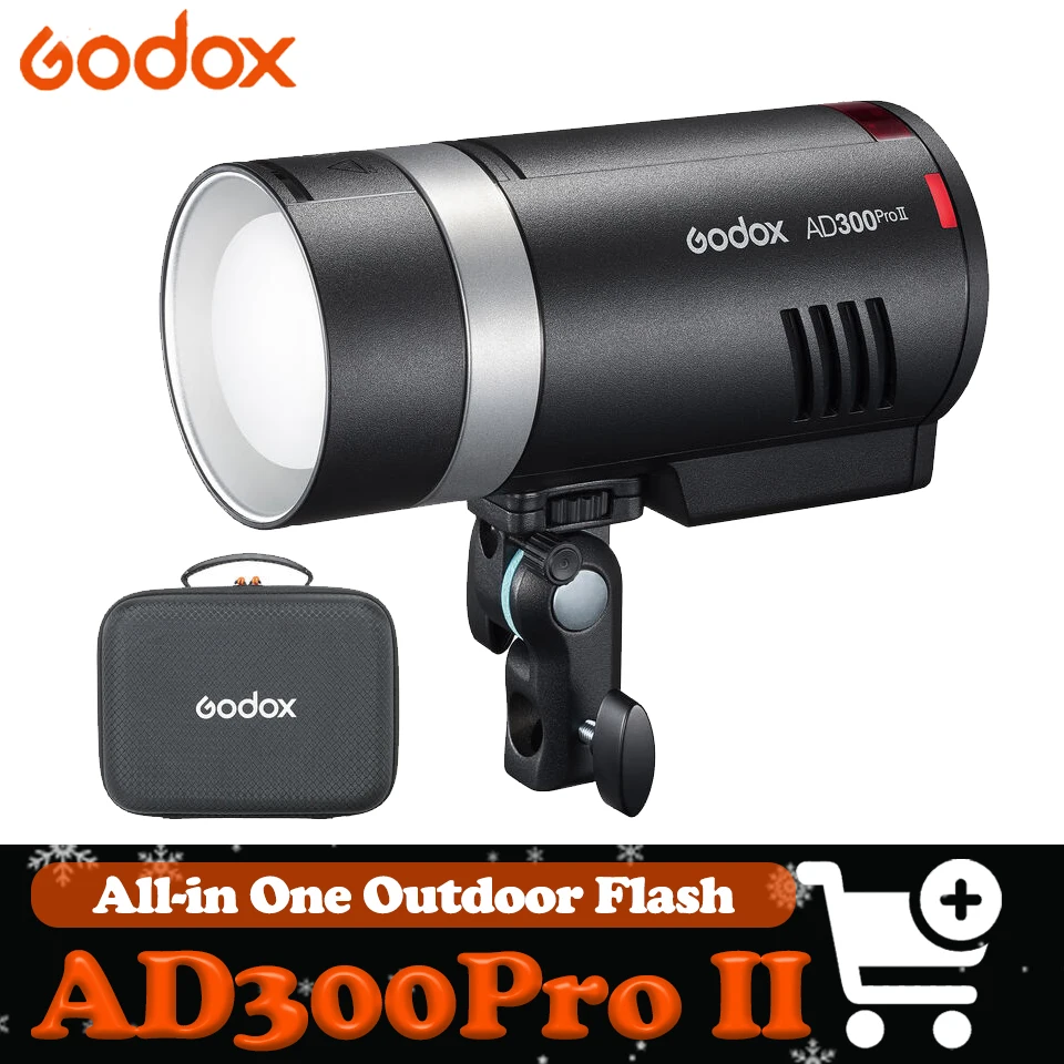 

Godox AD300Pro II Wireless TTL HSS Outdoor Flash Light for Photography Studio compatible with Canon Nikon Sony Fuji Leica Penta