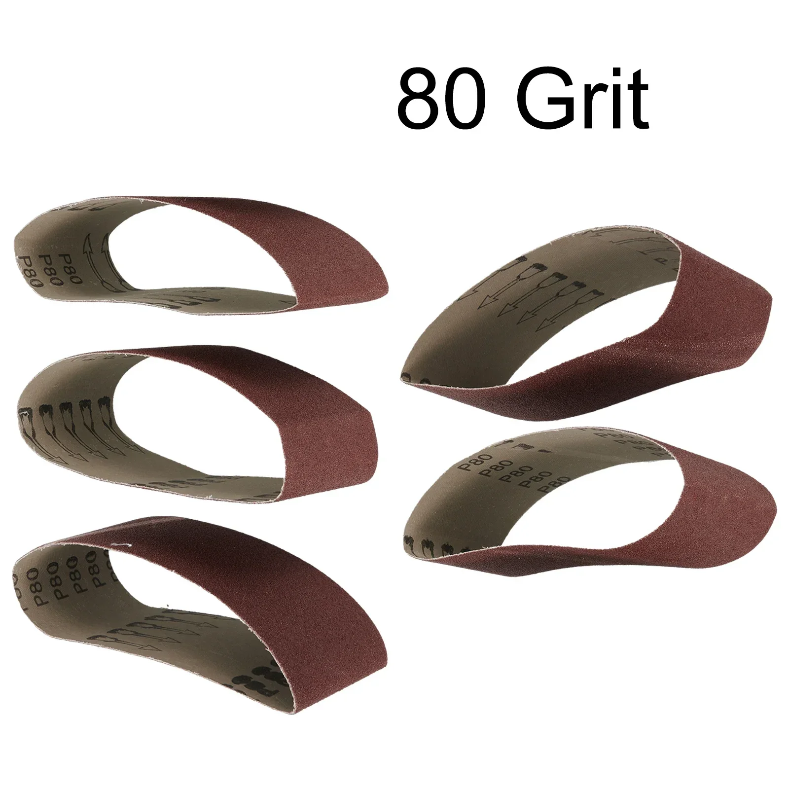 Brand New Sanding Belts Sandpaper 5 Pcs 60#/80#/120#/240# 75*457mm Aluminum Oxide Anti-static Red For Polishing