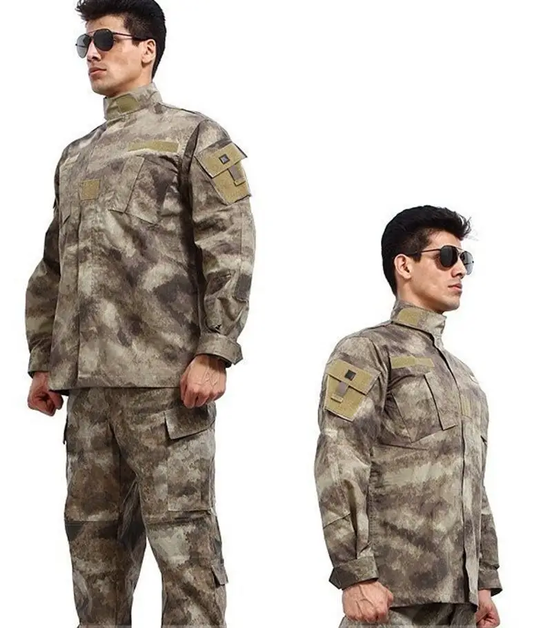 New Hot Durable and Wear-resistant Men's Camo ACU Uniform 2PC Set Training Wear Security Officer Uniforms