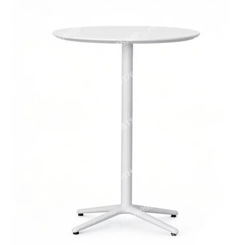Factory Direct White Round Bar Table, Custom High Top Commercial Table for Bulk Hotel Cafe & Bar Project Orders