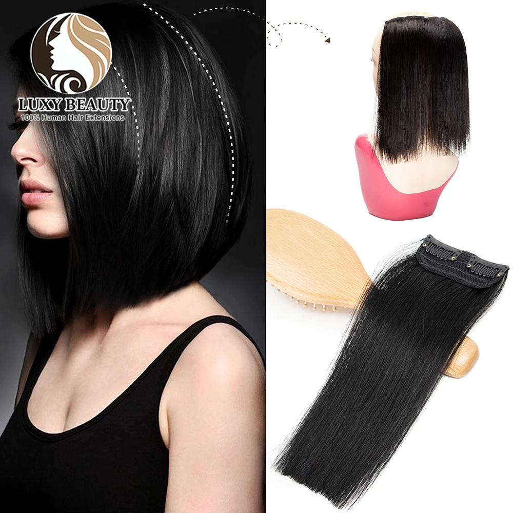 Lucybeauty Mini Clip Menselijk Haar Stuk 10-30 cm Onzichtbare Haar Pads Voor Vrouwen Hair Extensions 2 Cllips op Haarstukjes