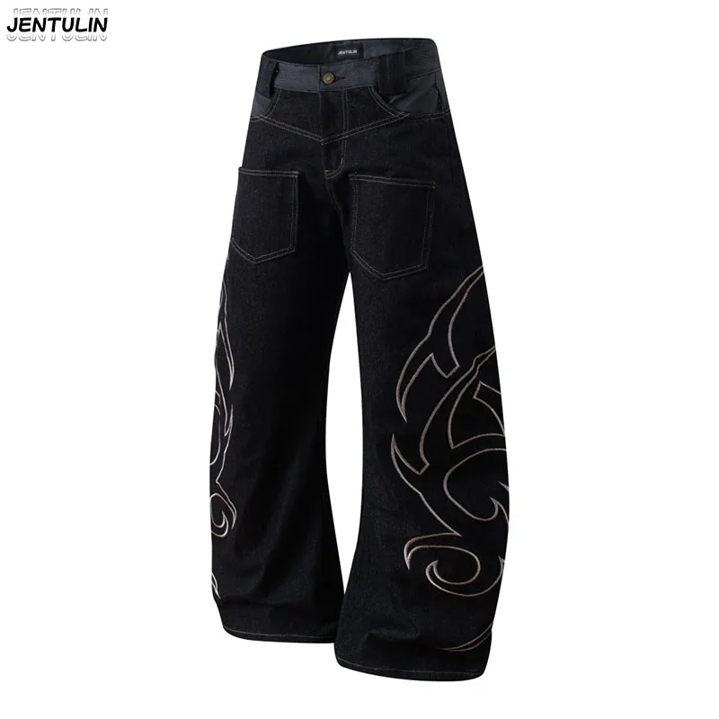 

Men's Clothing Embroidered Loose Jeans Men's Streetwear Harajuku Hip Hop Jeans Y2K Women's Loose Wide Leg Jeans