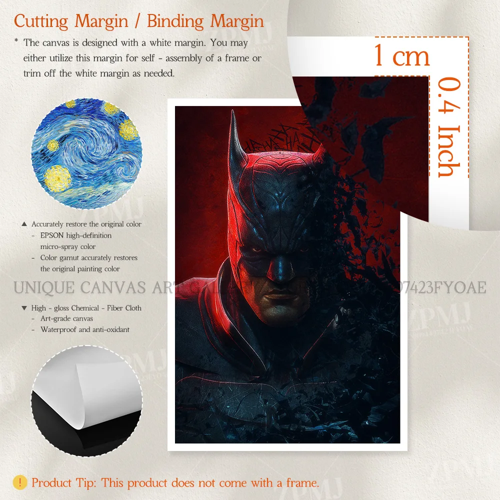 DC Comics Justice League Batman Leinwand Bilder Rote Kapuze Joker Poster Catwoman Zimmer Home Decor Wand Kunstwerk Rahmenlose Malerei – Detail 4