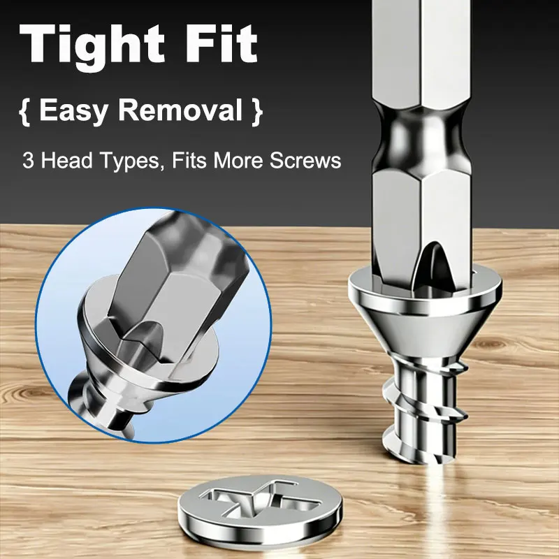 Magnetic S2 Steel PH2 SL6 1/4 Hex Shank Screwdriver Bit High Hardness Cross Slotted For Door Window Installation Hardware Tools