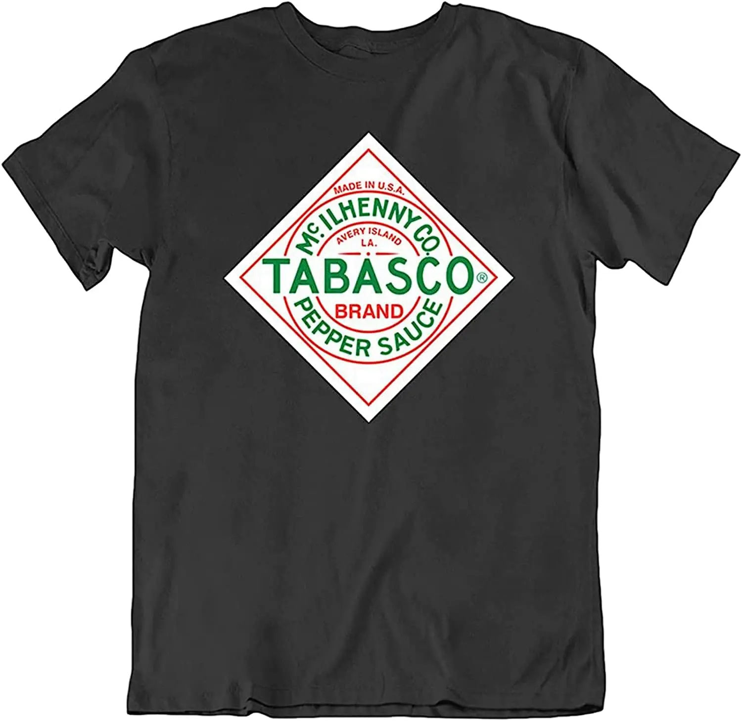 Tomato Tabasco Sauce Pepper Black Casual Crew Neck Short Sleeve Soft Men's T-Shirt Graphic Y2K Summer