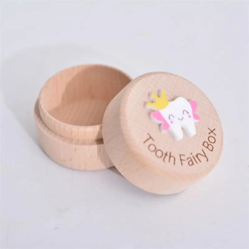 Baby Tooth Box Save Gifts Wooden Milk Teeth Organizer With Lid Deciduous Tooth Storage Box For Boy Or Girl