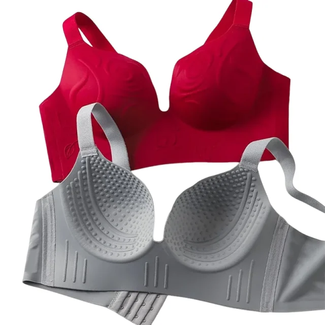 Scarless Big Breasts Show Small Underwear for Women's Thin Style Gathered with Sexy Large Size Bra Without Steel KUCLUT