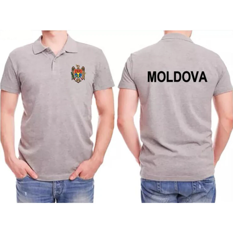 Moldova Moldovan MDA MD Polo Shirts men Front Back Printing Brands Printed For Country 100% Cotton Nation Team Flag Polo T Shirt