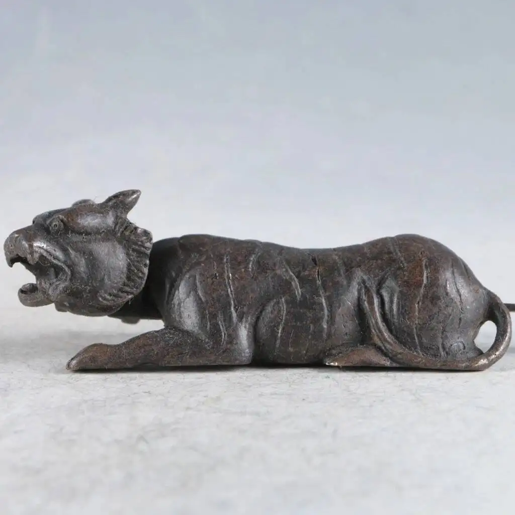 Exquisite Collection Of Old Chinese Bronze Handmade Tiger Locks With Keys Q26