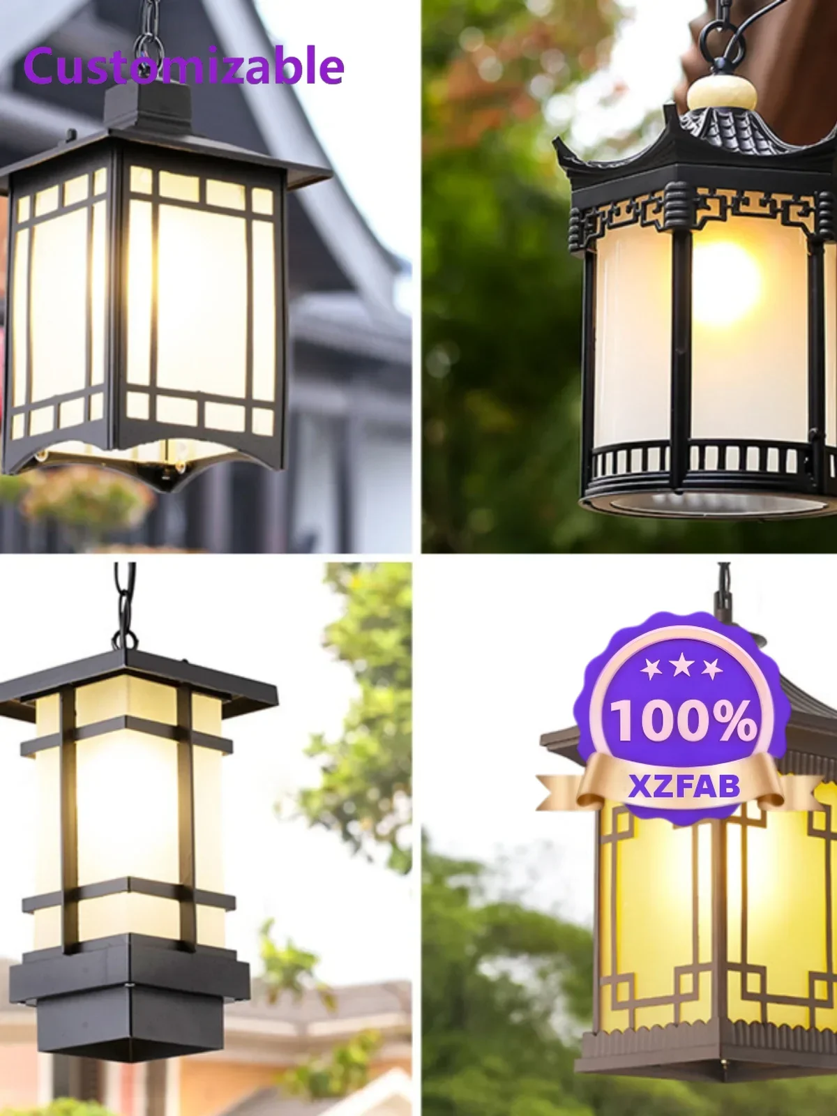 Factory Direct 2026 Outdoor Chandelier New Chinese Garden Light Outdoor Villa Entry Wall Light Door Eaves Gazebo Vintage