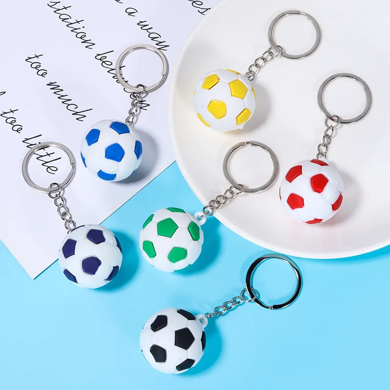 

Large Football Keychain Pendant, Colorful PVC Football Figurine DIY Accessories, Fan Souvenirs