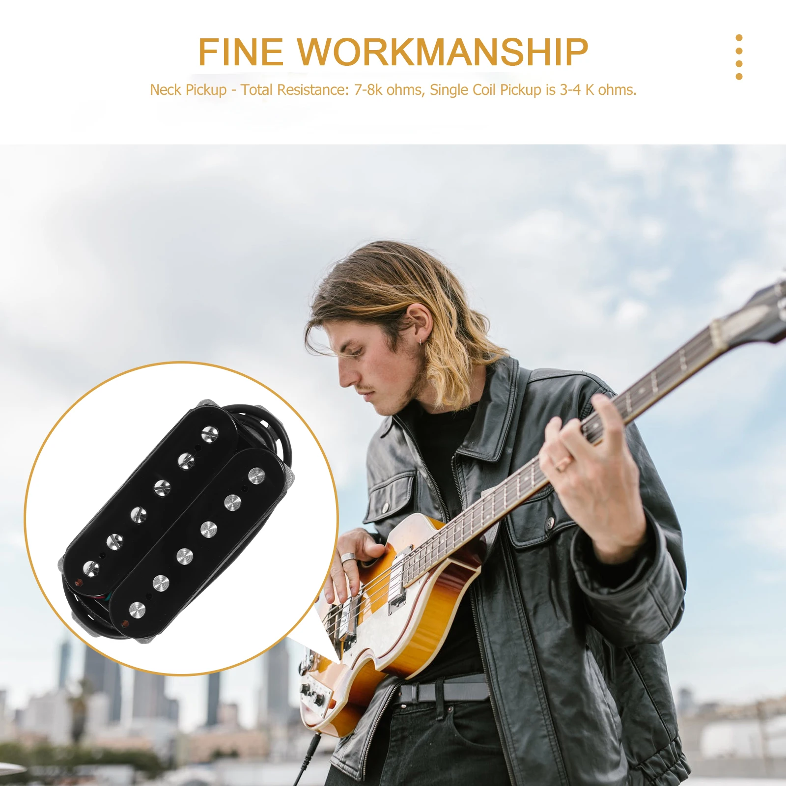 

Dual Sound Pickup Bridge Guitar Fully Wax Potted Electric Transducer Magnet Double Coil