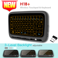 QWERTY H18+ Mini Full Touch Screen Keyboard 2.4GHz Air Mouse Touchpad Backlight Wireless Keyboard Plug And Play Smart Keyboard