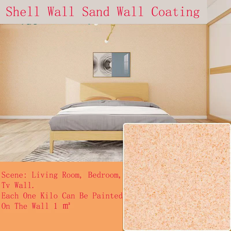 1Kg Shell Wall Sand Diamond Indoor Wall Art Coating Cloud Sand Luxurious Wall Formaldehyde-Free Tasteless Wall Coat