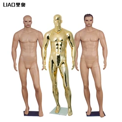 Big strong size male mannequins for men gold chrome Clothes dummy full body