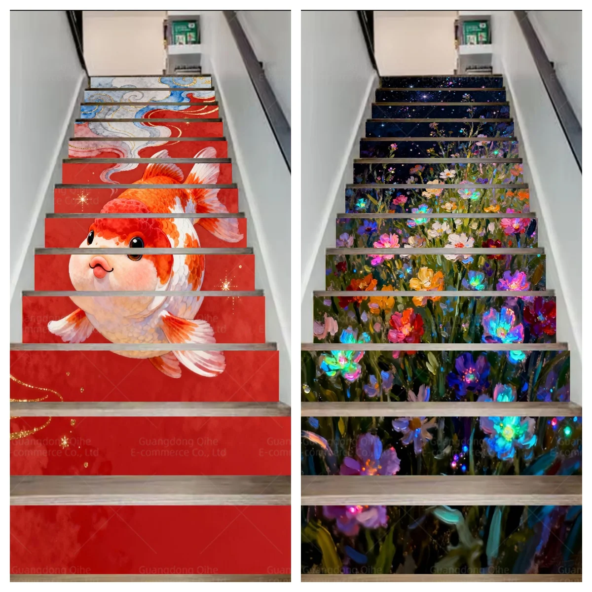 

Lucky Fish, Cute Animal & Bright Floral Decor Stickers - Waterproof, Wear-Resistant & Self-Adhesive