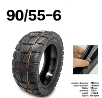 TUOVT 90/55-6 Tubeless Tyre with Jelly Glue Stab-resistant Off-road Thickened Vacuum Tire for Electric Scooter Accessories
